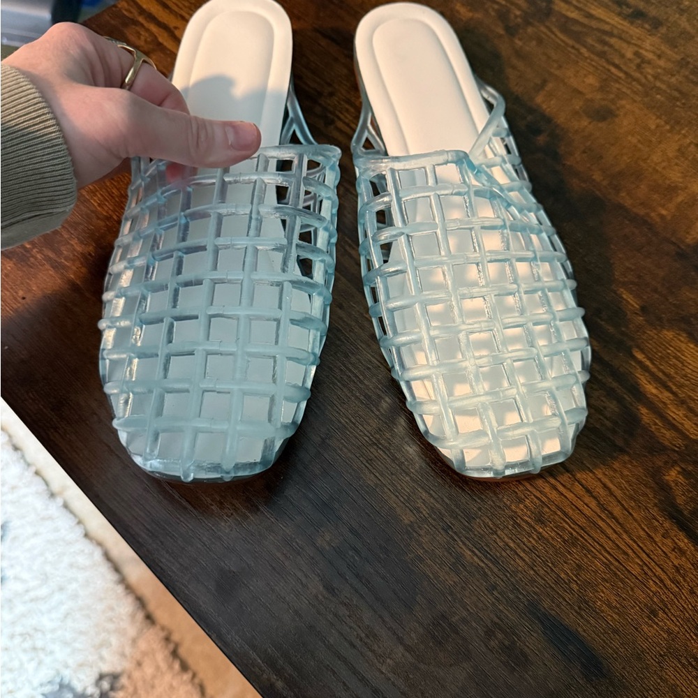 Elegant Clear Woven Mules